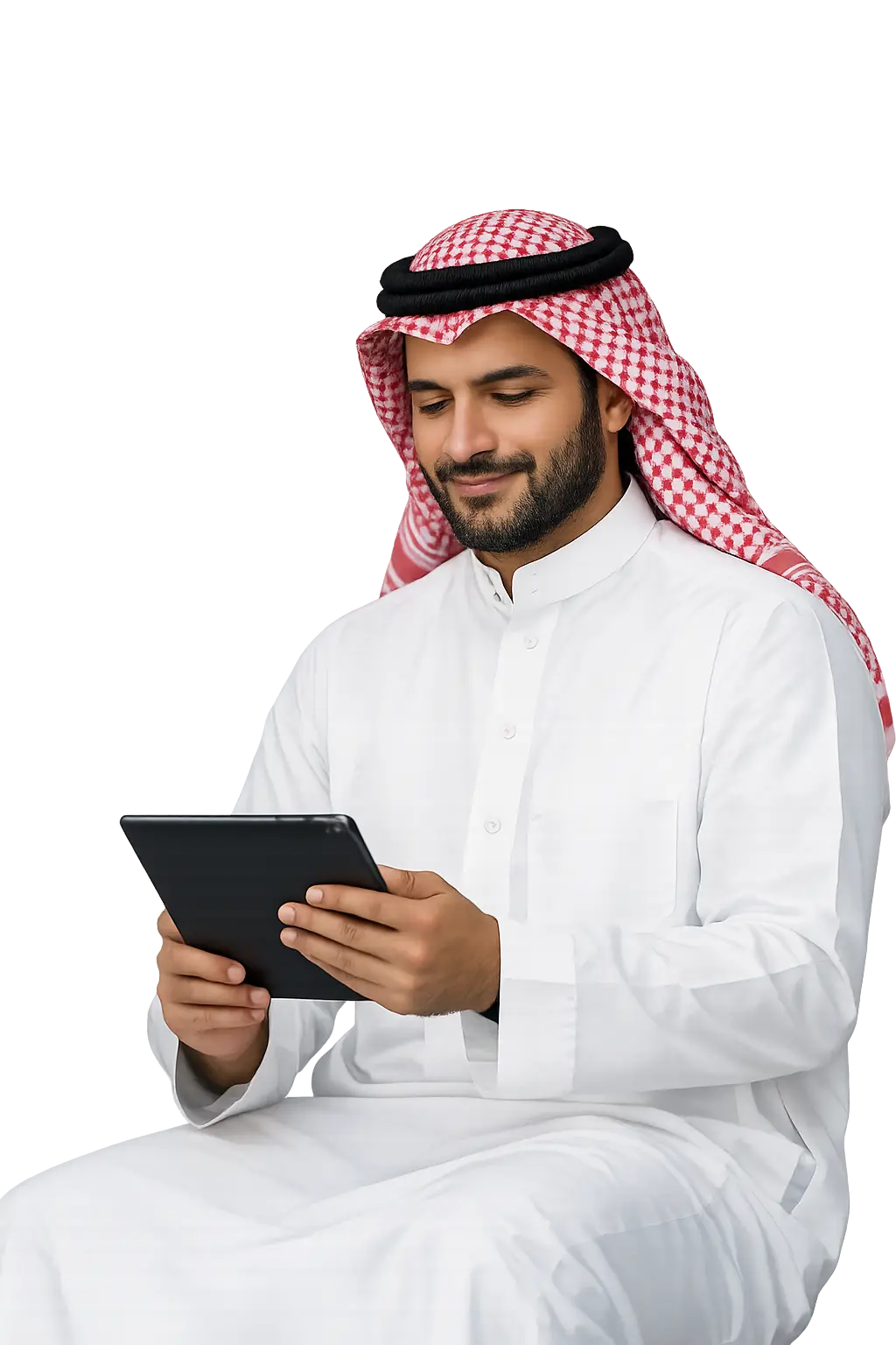 شخص سعودي واثق يستخدم مُلِم