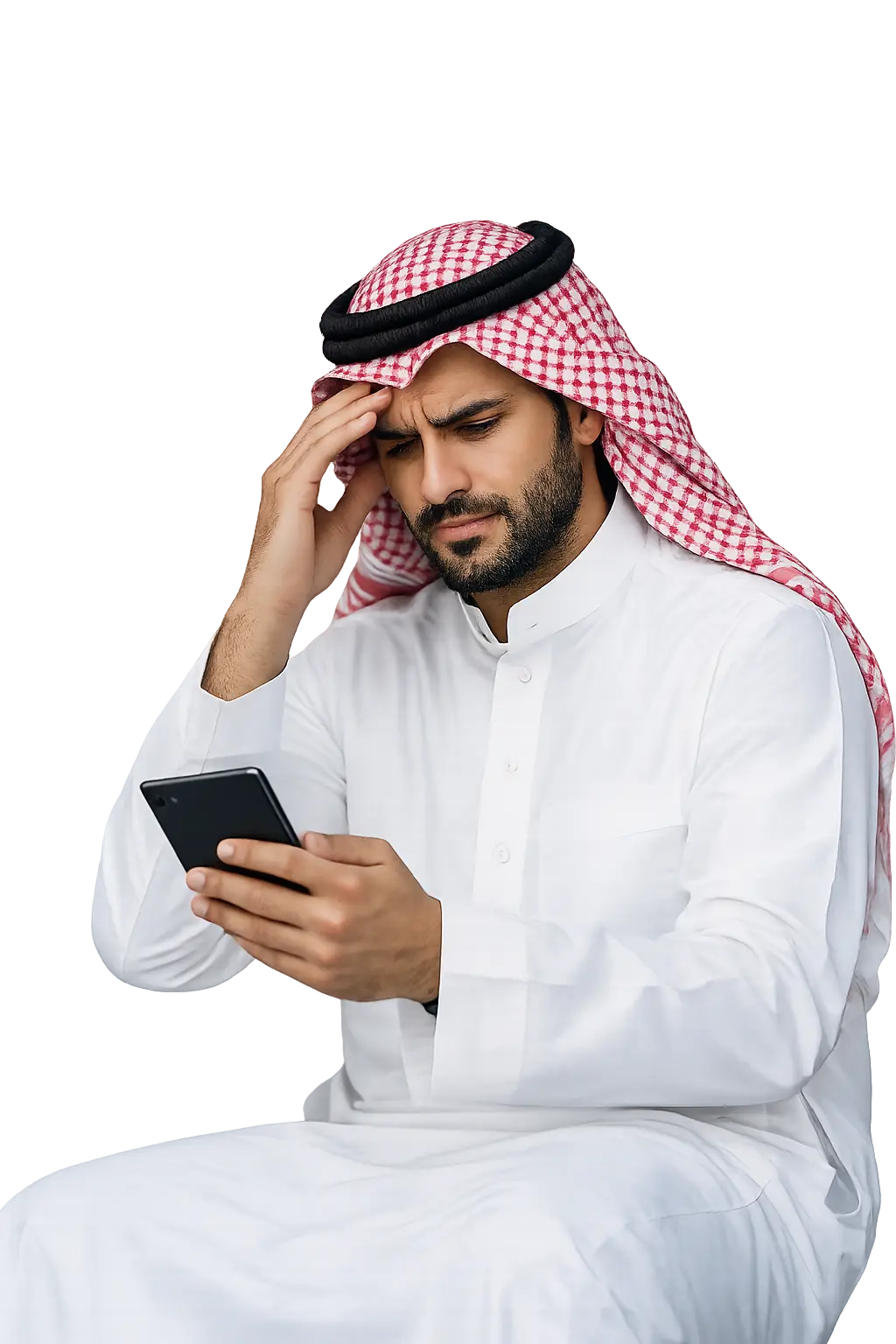 شخص سعودي محتار بدون توعية مالية